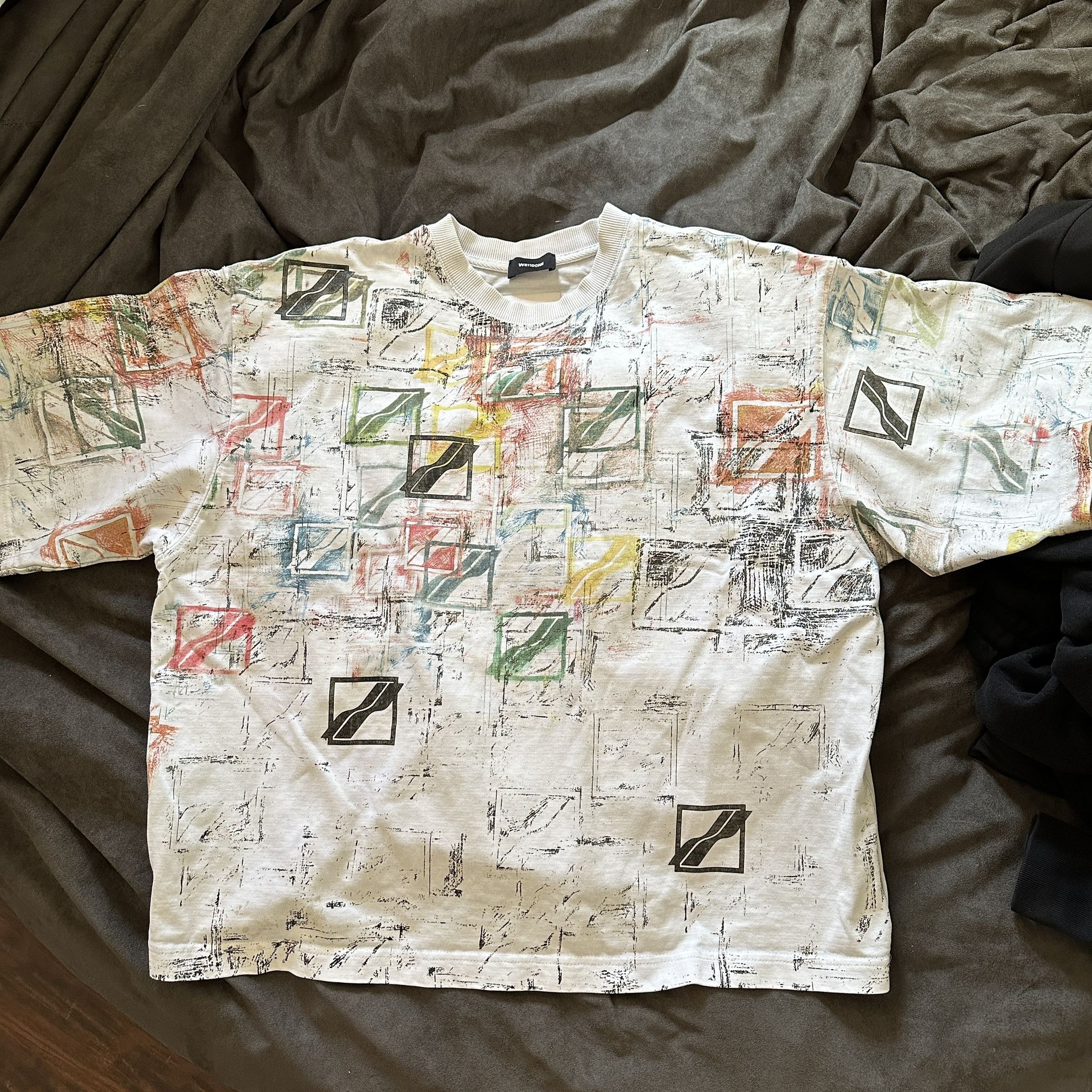 We11done graphic logo print cotton T shirt