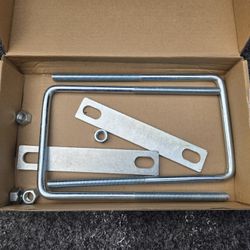 2 Pcs Square U Bolts Zinc Plated, Heavy Duty Carbon Steel U Bolt for Boat Trailer Tube, Rectangular Wood and Metal Object (3/8'' X 4'' X 7'')