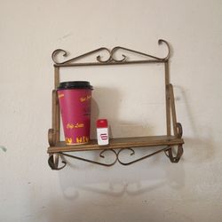 Vintage Iron Metal Shelf 