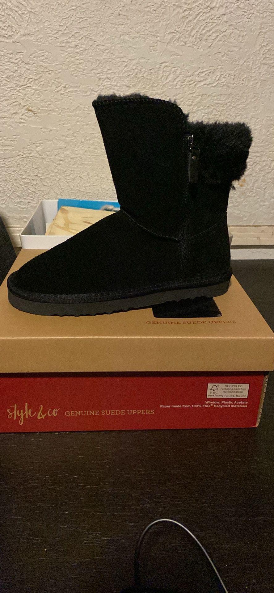 Style & Co (Macys) Black Suede Boots