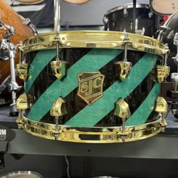 SJC Custom Drums 14x7” Green And Black Snare Drum