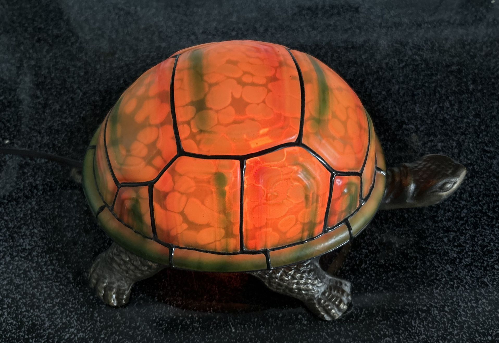 Turtle Tiffany Style Accent Light Lamp with Metal Base