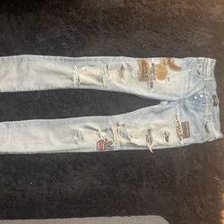 AMIRI Biker Patch Jeans Clay Indigo distressed size 32