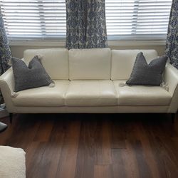 White Leather Sofa $200 OBO