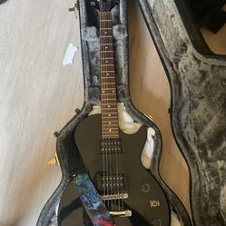 Black Epiphone Les Paul Electric Guitar + D’Angelico Hard Case