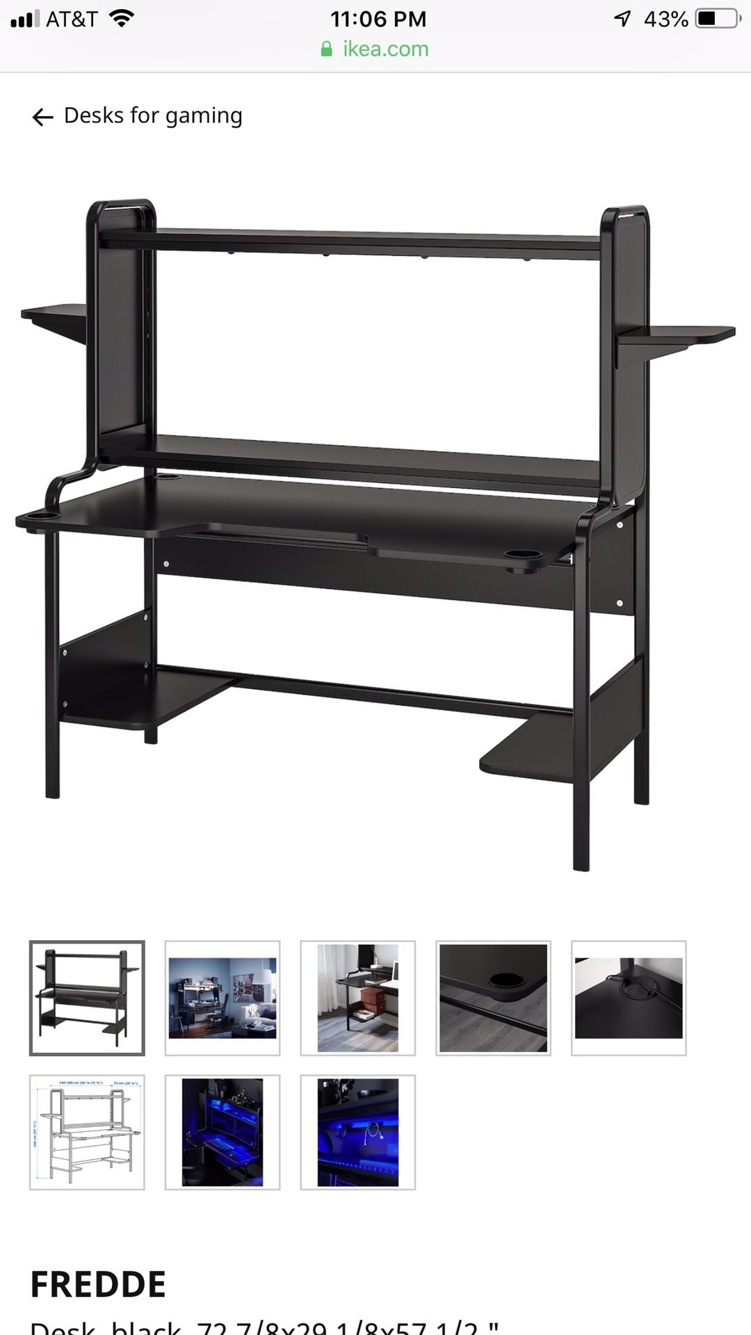 Dual Monitor Gaming Desk - Ikea Fredde