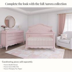 Evolur Aurora Convertible Bedroom Bundle In Blush Pearl Pink
