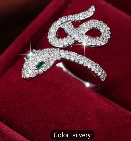 Radiant Serpent Silvery Copper Ring. " Limited Time Sale "