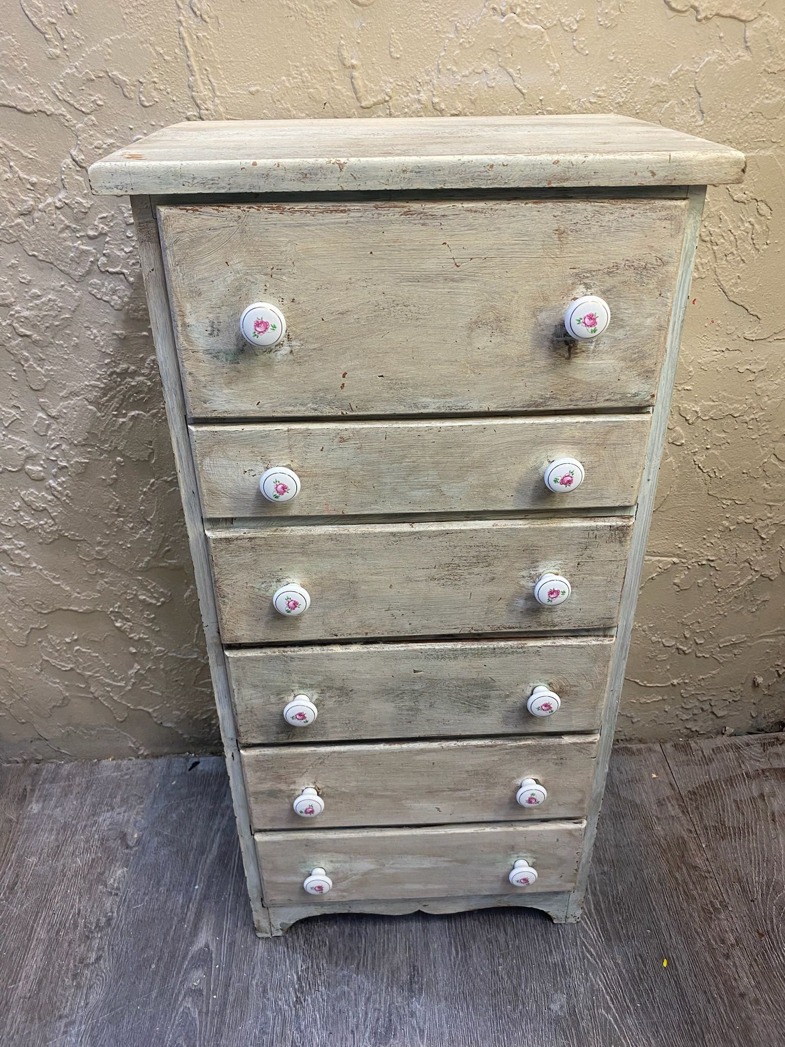 Solid Wood Shabby Chic Dresser with Six Drawers - Local Delivery For A Fee - See My Other Items