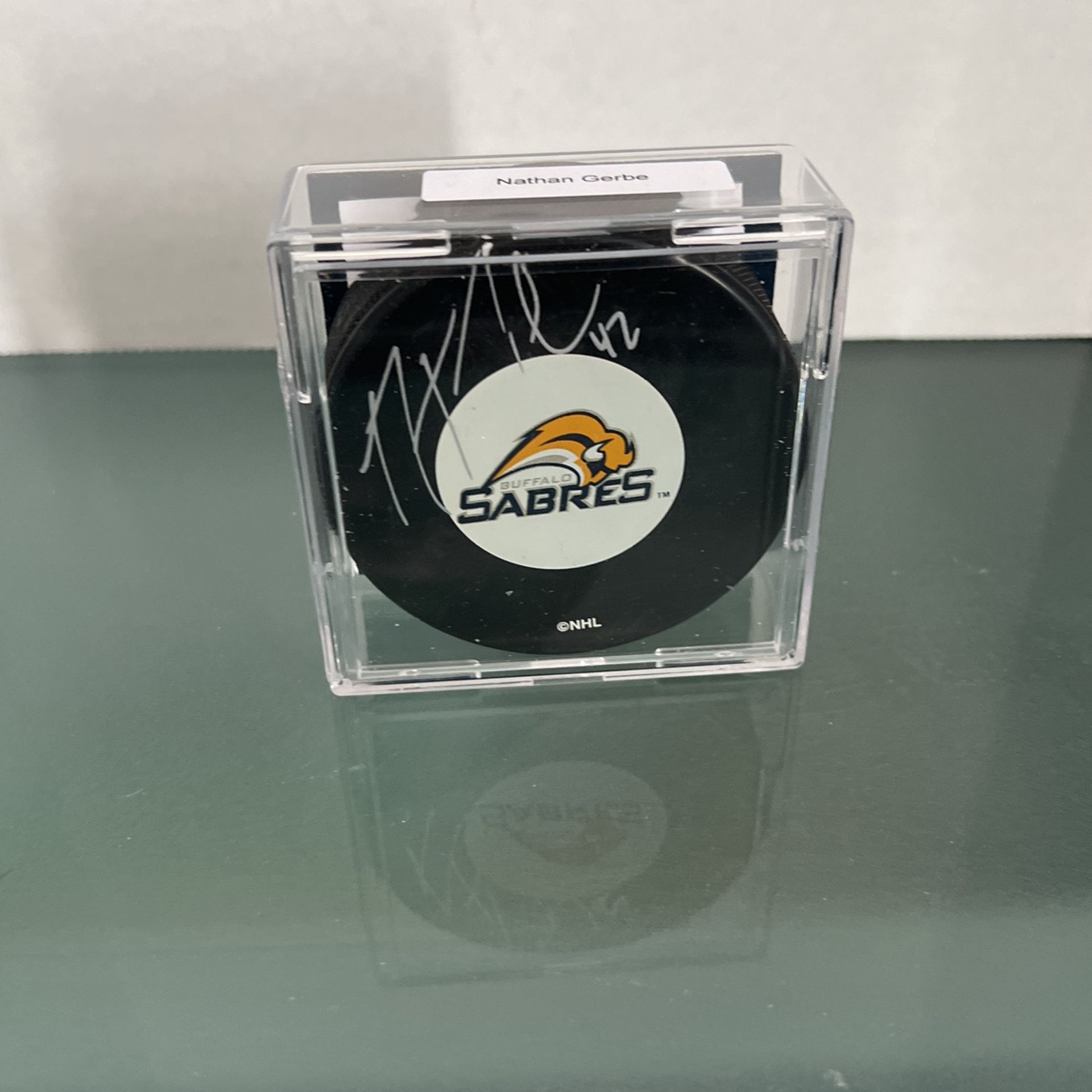 Buffalo Sabres Nathan Gerbe Signed Hockey Puck