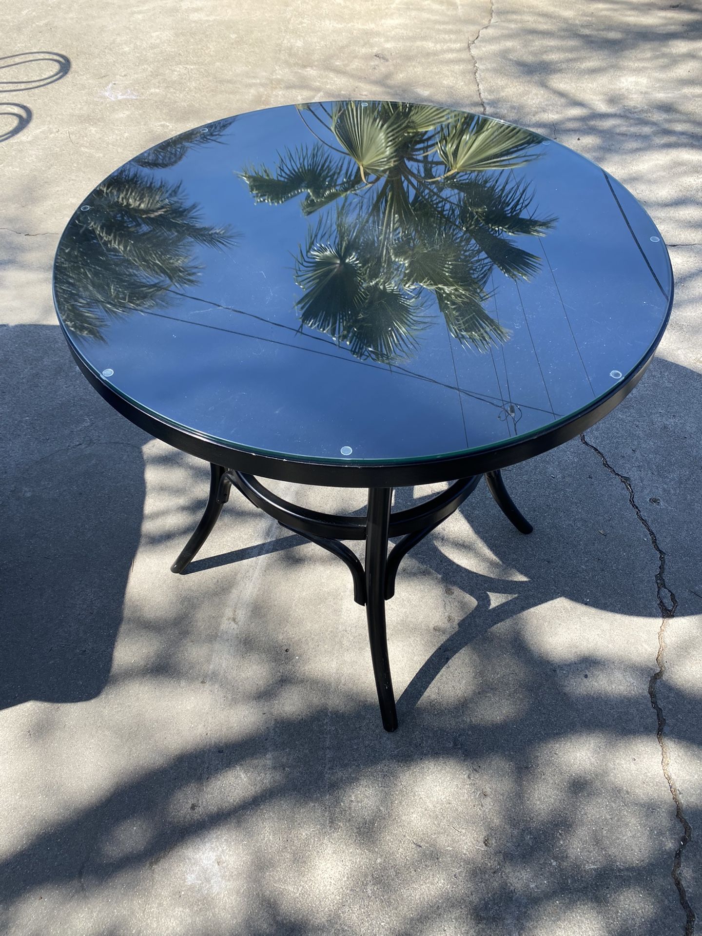Crate and Barrel Table And Two Chairs With Custom Glass Top