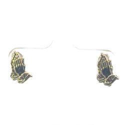 Men’s or Woman’s 10k Yellow Gold Praying Hands Stud Earrings GP3127022