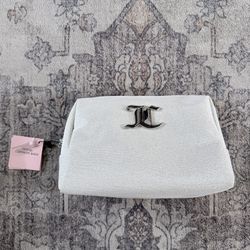 Silver Glittery Juicy Couture Makeup Travel Bag