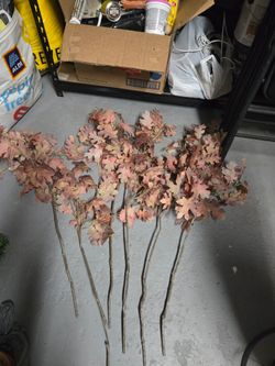 6- artificial 
faux Oak branches