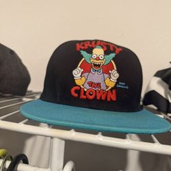 The Simpsons Krusty the Clown Snapback Hat - Teal Brim - "Hey! Hey!"