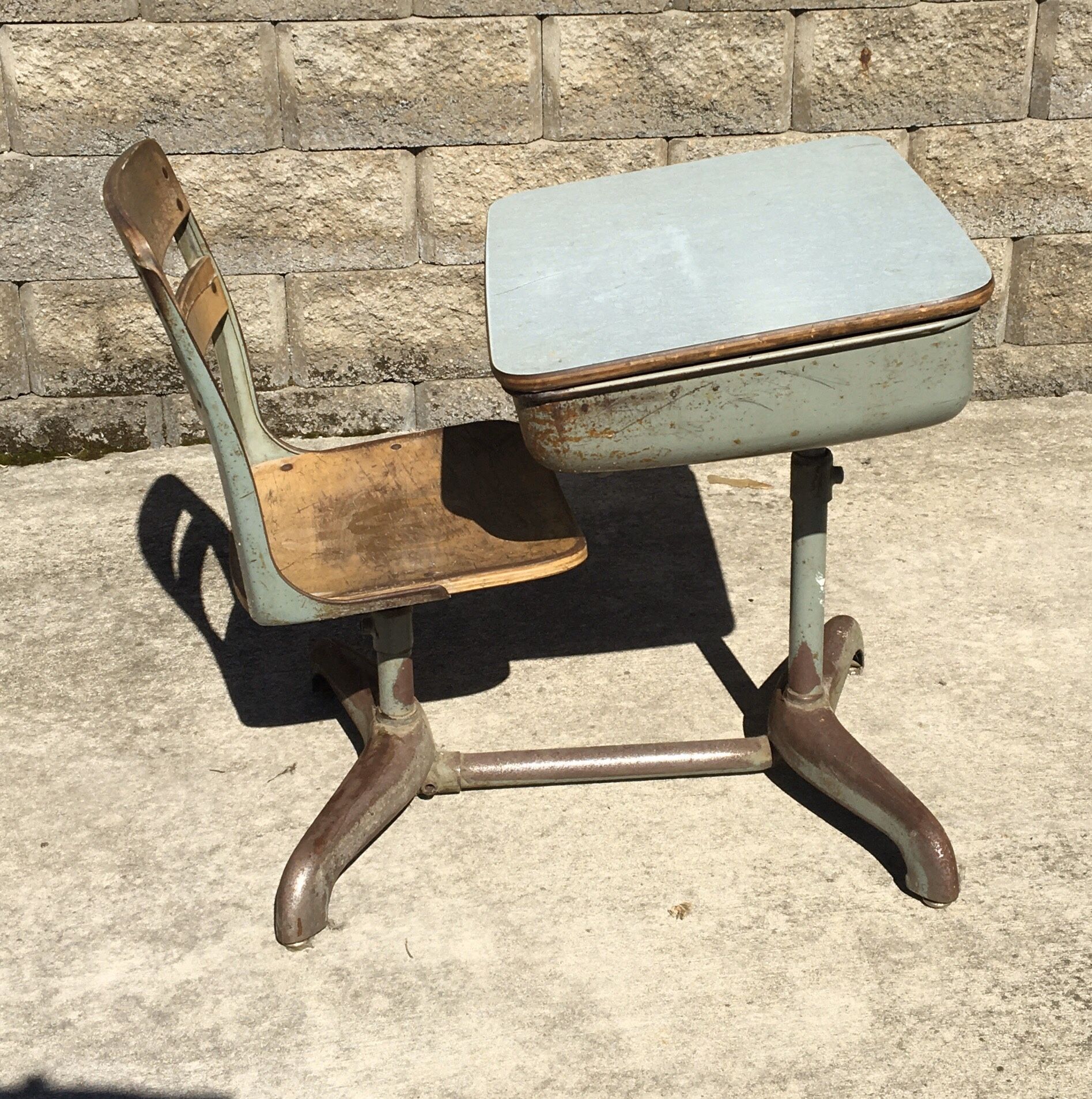 Old Fashioned Student Chair/Desk Combo