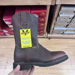 Workmen V Leather Work Boots Brown Size 6 Men