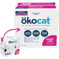 ökocat Super Soft Natural Wood Clumping Litter for Delicate Paws, Medium (Packaging May Vary


