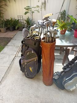 Golf Clubs Bundle 3 Bags 10 Drives 21 Irons  5 Putting. And Bolts $40 For All