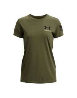 Under Armour Logo Womens New Sz Xl Green Tshirt Active tactical flag military