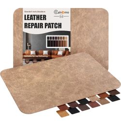 Self-Adhesive Leather Repair Patches, 2 Pcs 8"x11" Sheet of  DARK BEIGE 2.0