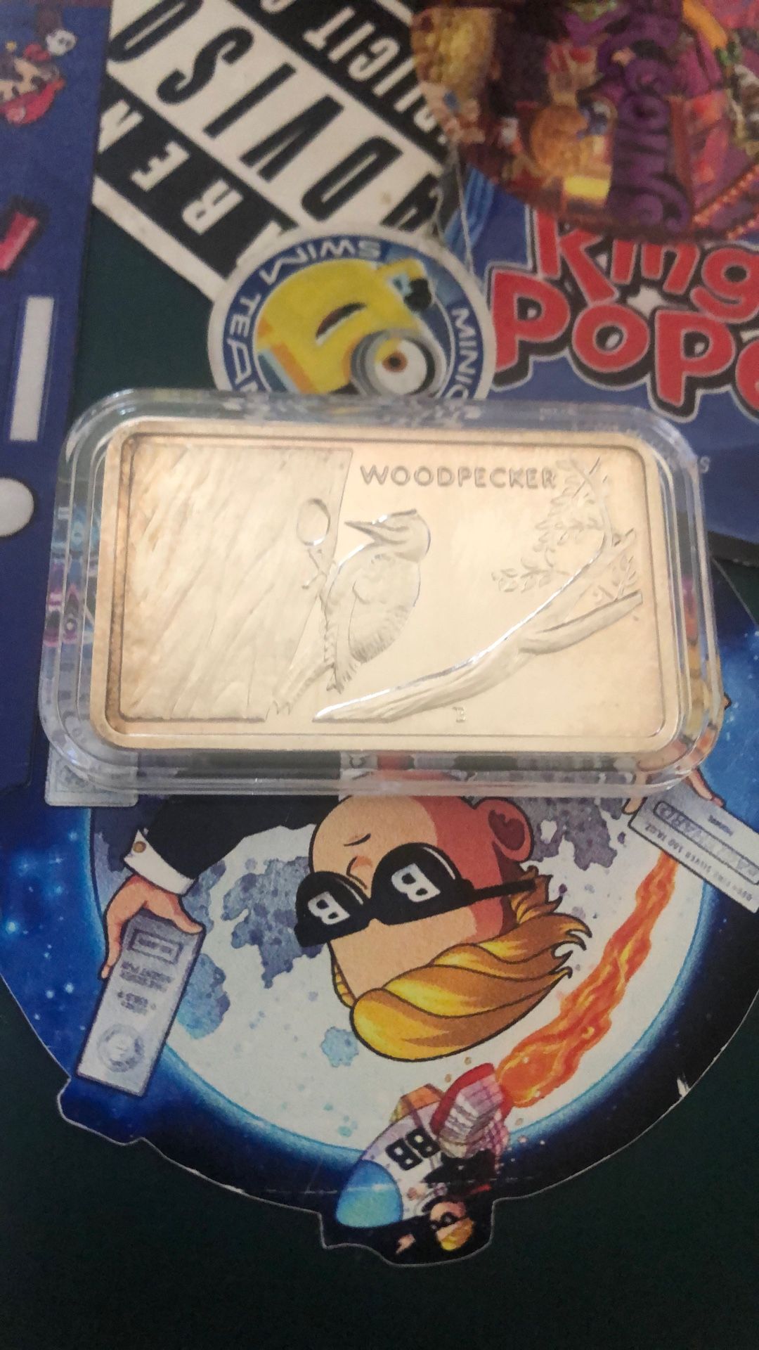 1974 Mount Everest Mint (MEM) "Wildlife Tree Woodpecker" 1 oz .999 fine silver bar.