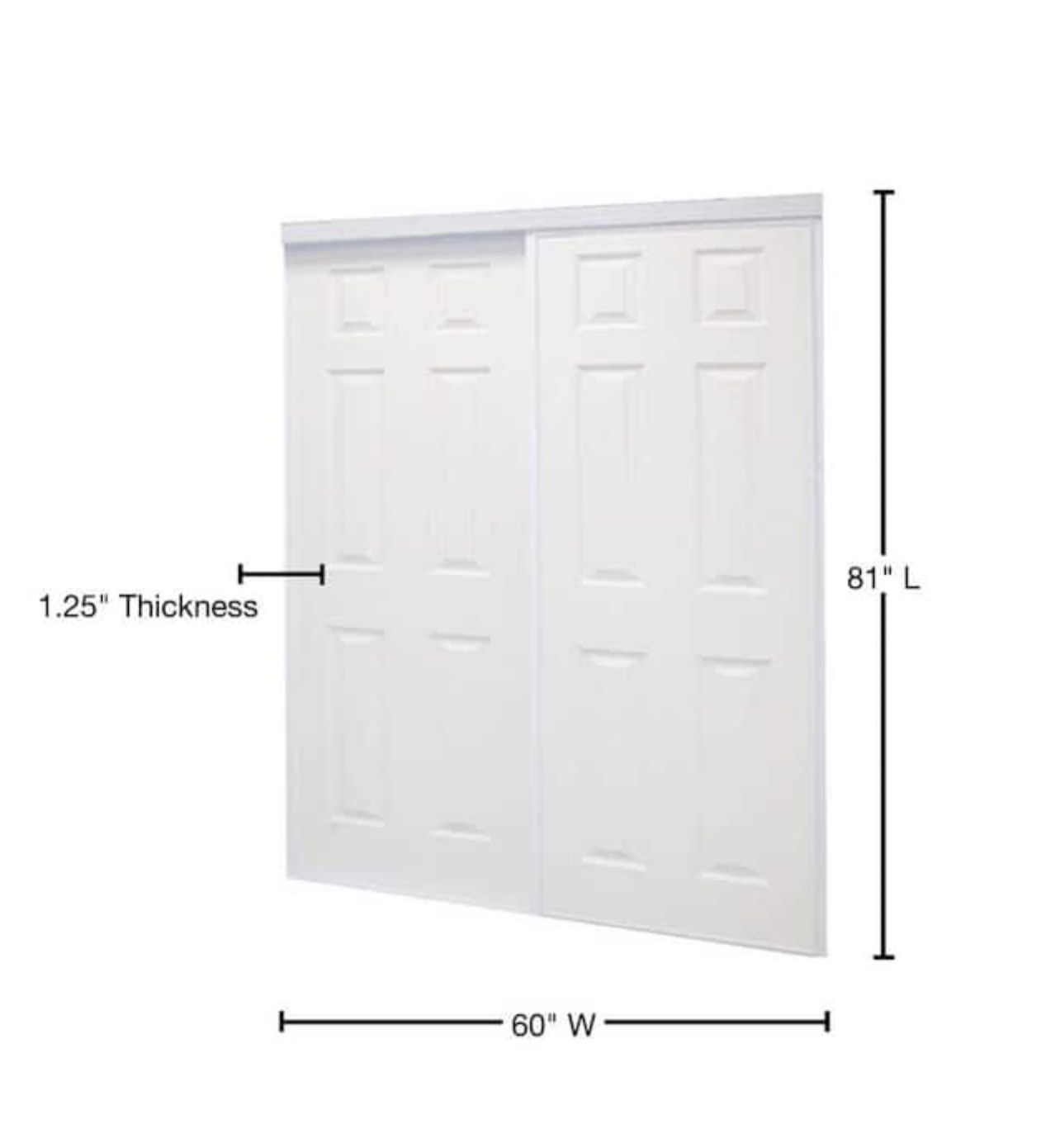 USED Contractors Wardrobe 60 in x 81 in Colonial White Prefinished Hardboard Panels Steel Framed Interior Sliding