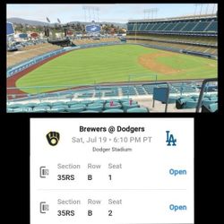 2 Aisle Seats On Reserve 35 Row B on 7/19/25 for Fernando Valenzuela Bobblehead Night.  $120  Each