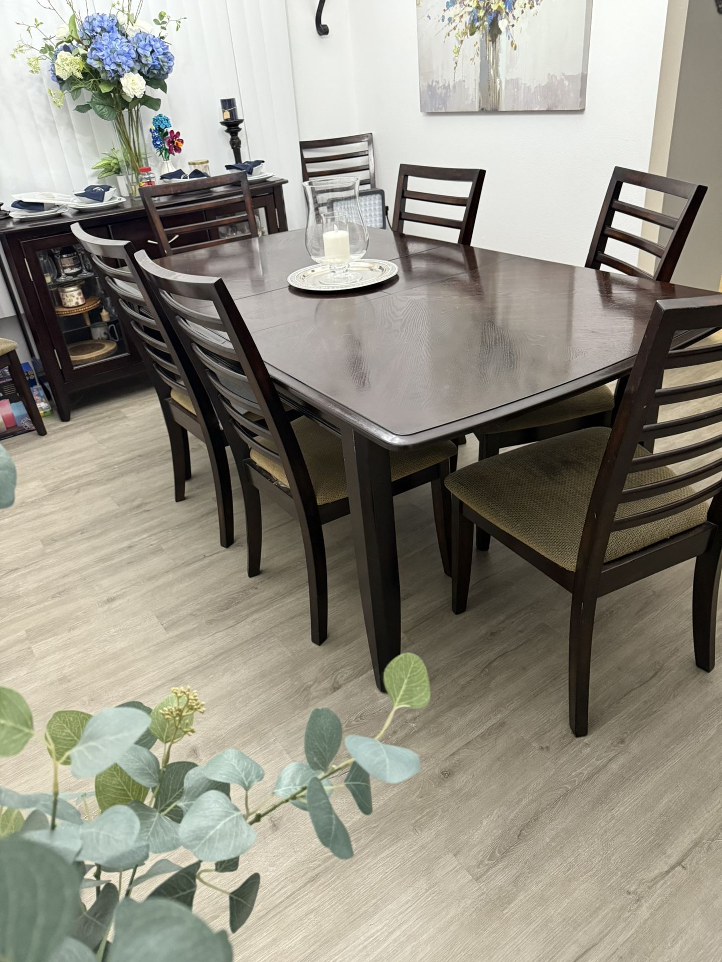 Family Dining Table And Buffet With Eight Chairs. OBO