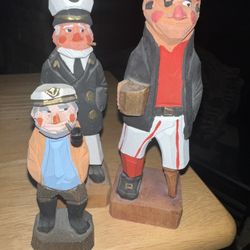 Vintage Hand Carved Ships Crew