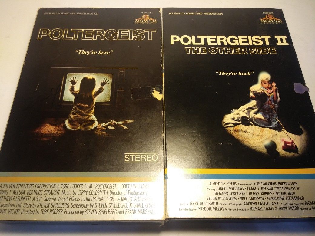 80's VHS Big Box Cover Poltergeist 1 n 2