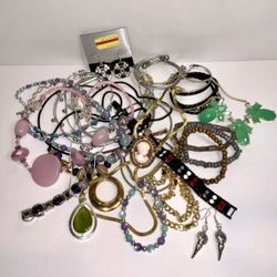 Vintage to Now Costume Jewelry Lot of 26 Necklace Earrings & More Resell or Wear