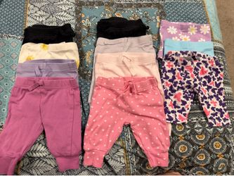 Baby Girl Pants & Shorts Lot – 0-3 Months – 11 Pieces