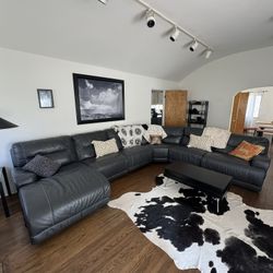 Black Leather Sectional Couch