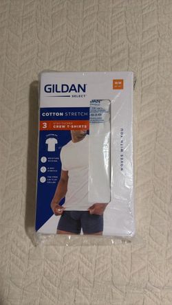 Gildan Select Cotton Stretch Crew T-Shirts 3-Pack Mens M