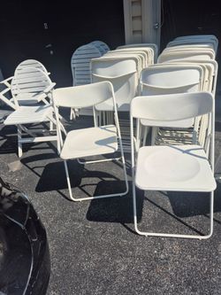 IKEA folding Plastic and metal chairs