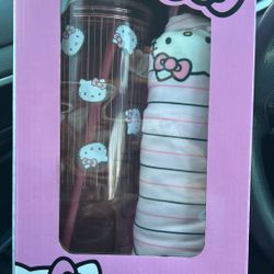 Hello Kitty Gift Set Pajama Pants & Plastic Ultima Tumbler