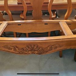 Consol Real Carved Wood Glass Inlays Included