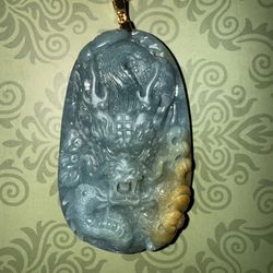 Dragon Blue Water Jade Pendant
