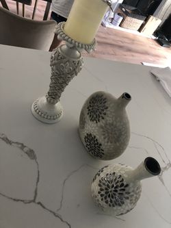 Decorative vases and candle holder
