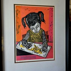LAURE #2 Framed Lithograph 166/200 by ERWING AMEN 22"×27"