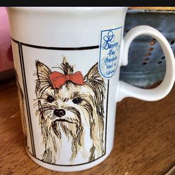 Yorkshire Terrier Or Yorkie Shitzhu Maltese Vintage Mug By Dunoon Fine Porcelain