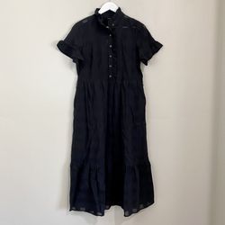 Who What Wear Women’s Ruffle Short Sleeve Maxi Dress Jet Black Size Small NWT