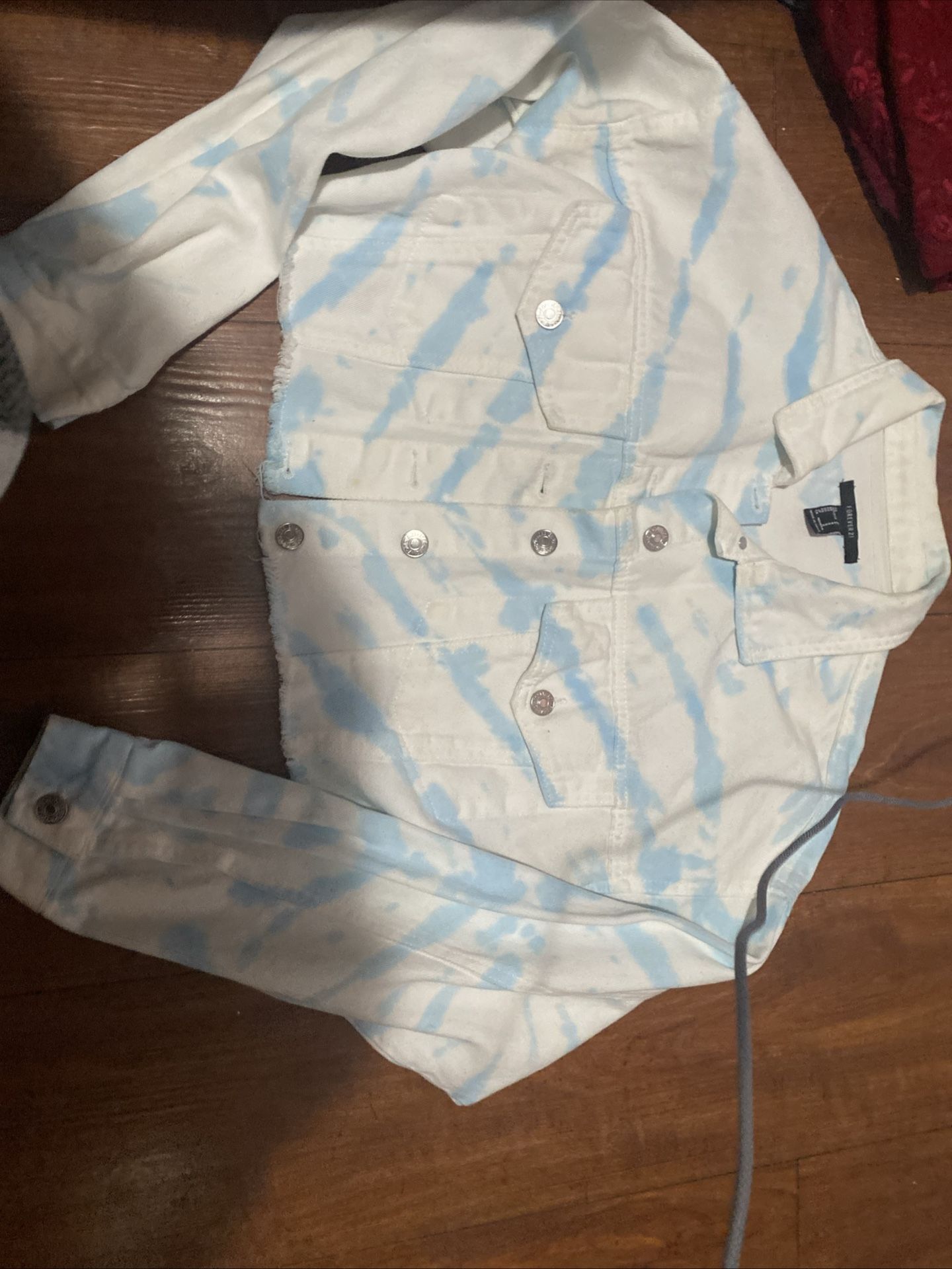 Women’s Forever 21 Tie Die Wash Denim Jacket