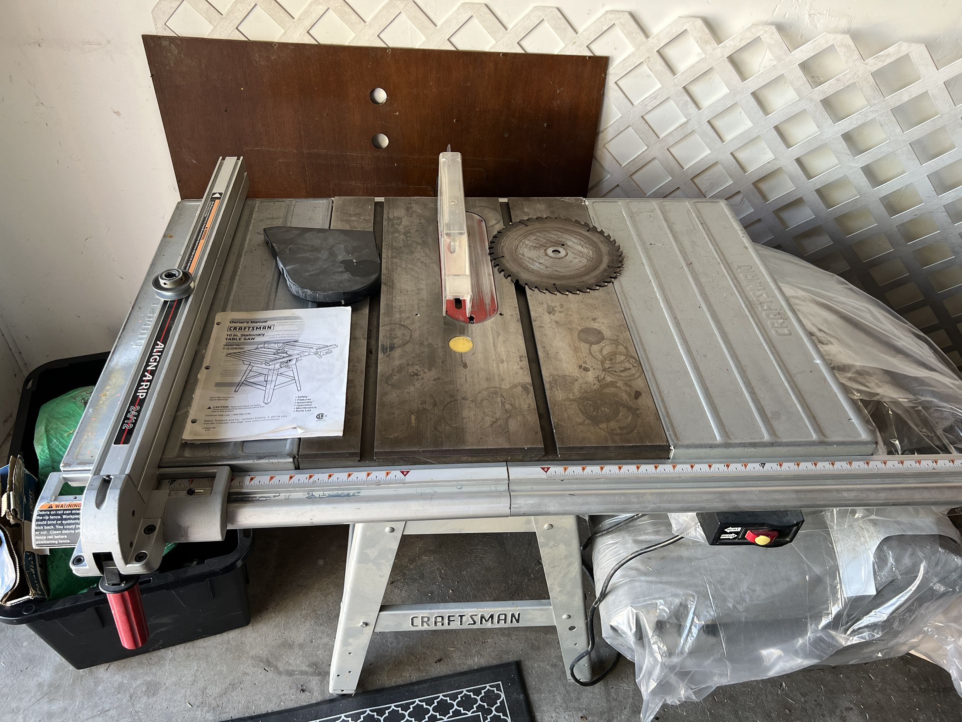 Craftsman 10 inch Table Saw MODEL (contact info removed)90