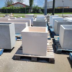 Concrete Square Planter / Cement Backyard Patio Pots Garden Planters