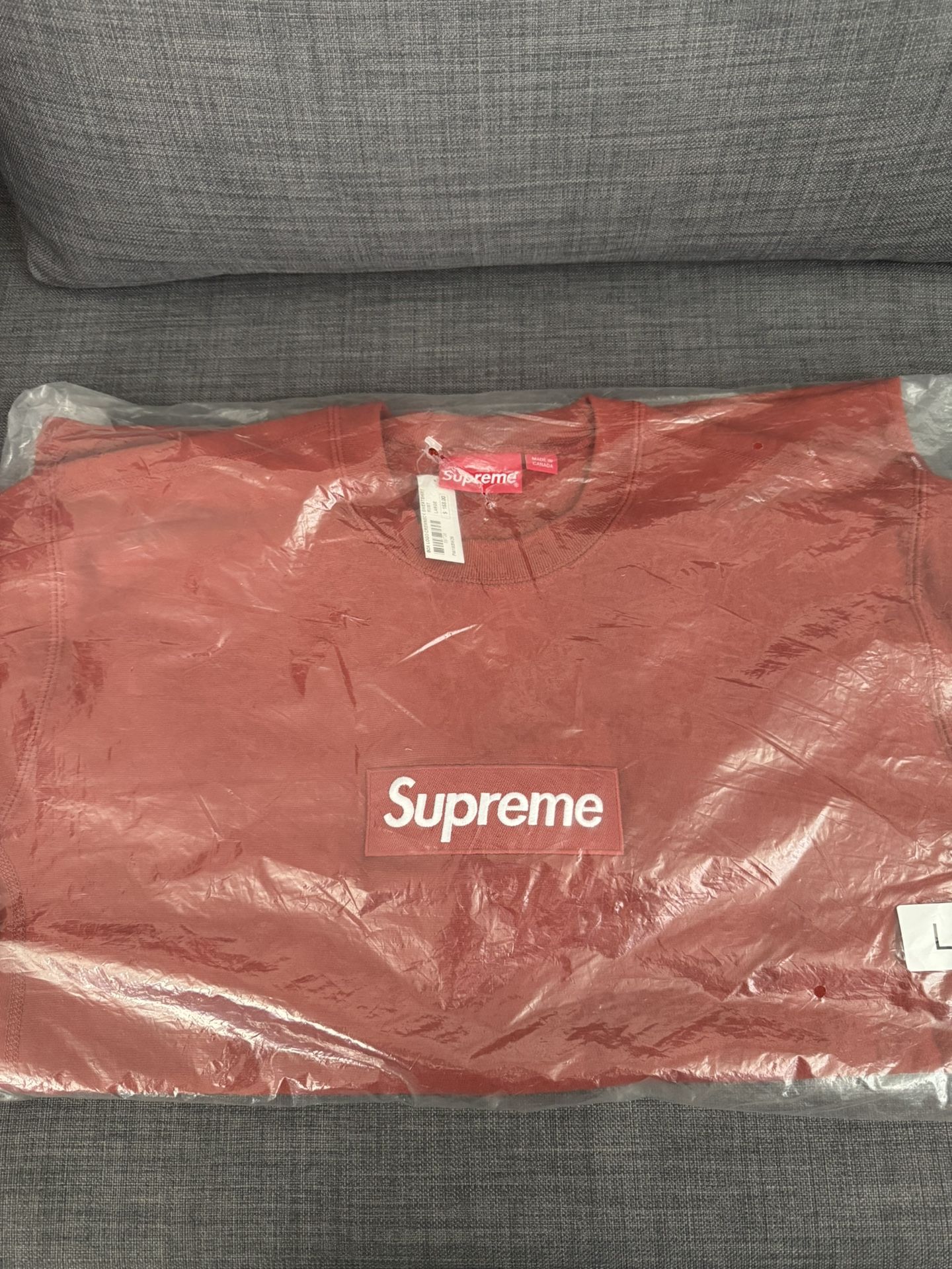 Supreme Box Logo Crewneck FW18 - Brand New Still Sealed - Rust Red - Men’s Large