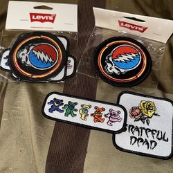 Levi X Grateful Dead Collaboration Embroidered Patches 3 Pack Lot X2