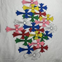 white rainbow cemetery tee detailed large