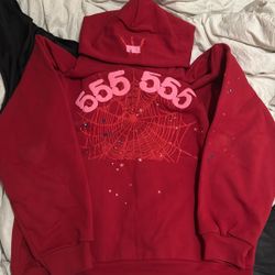 Red 555 Sp5der Hoodie